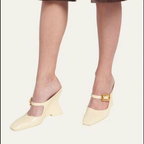 Bottega Veneta Comet Mary Jane Wedge Pumps size 37.5 - Picture 3 of 14